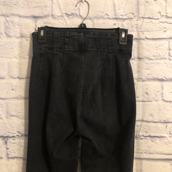 Free People x We The Free Jayde Retro High Rise Flare Stretch Jeans Onyx 27 - Picture 5 of 7